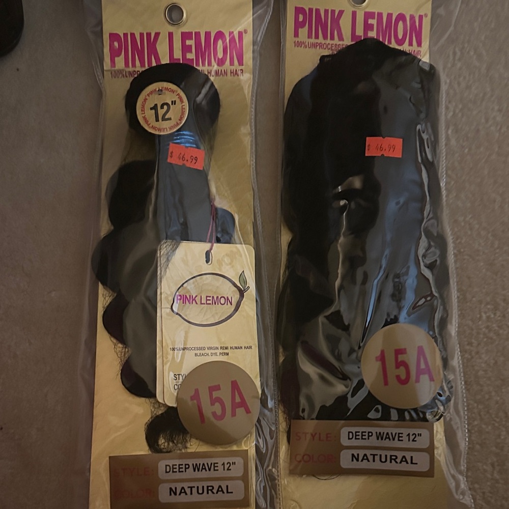 2 Natural Deep Wave Hair Extensions - Black